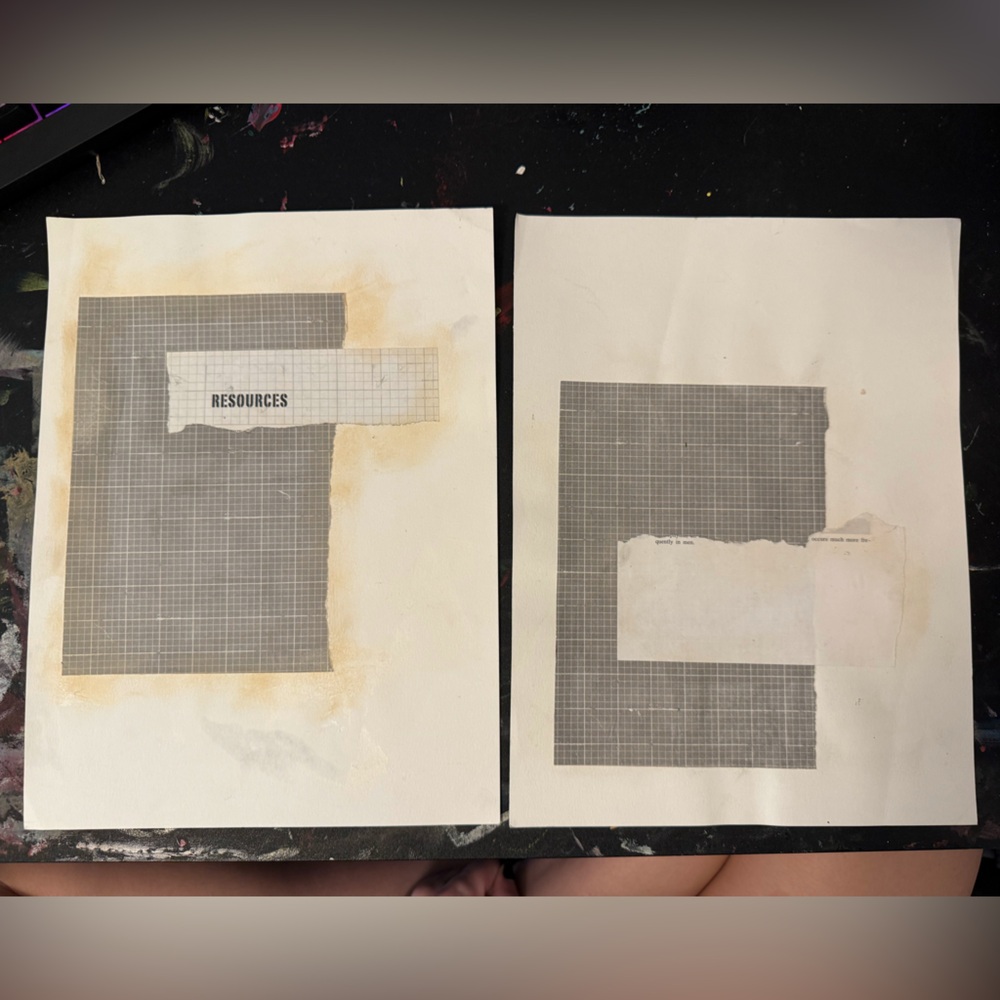 “Resources” side by side simple collage 12x9”
